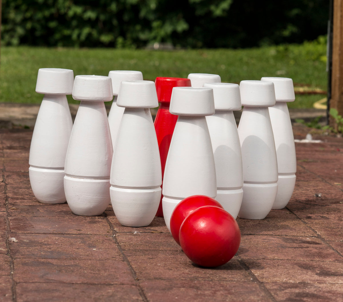 Traditional Wooden Garden Skittles Set