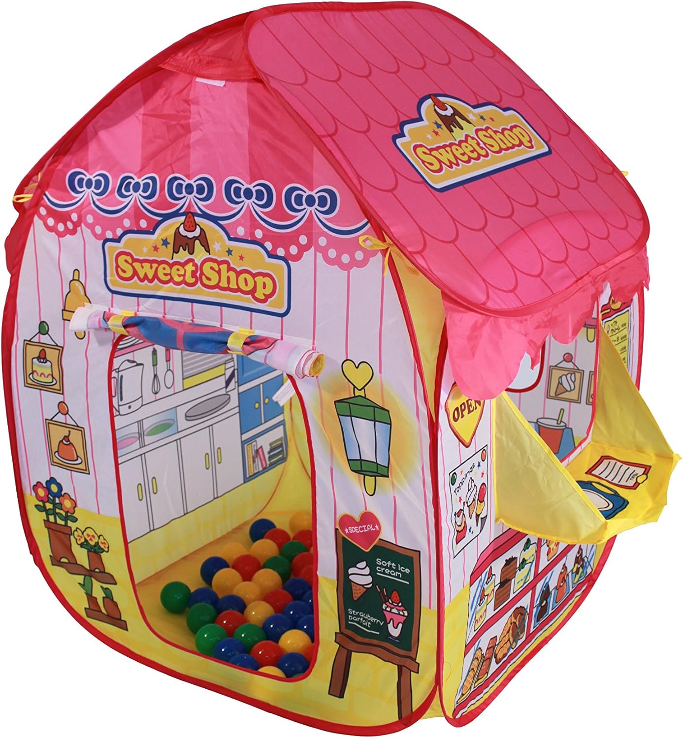 Sweet Shop Play Tent with 100 Balls | Indoor Outdoor Play Tent