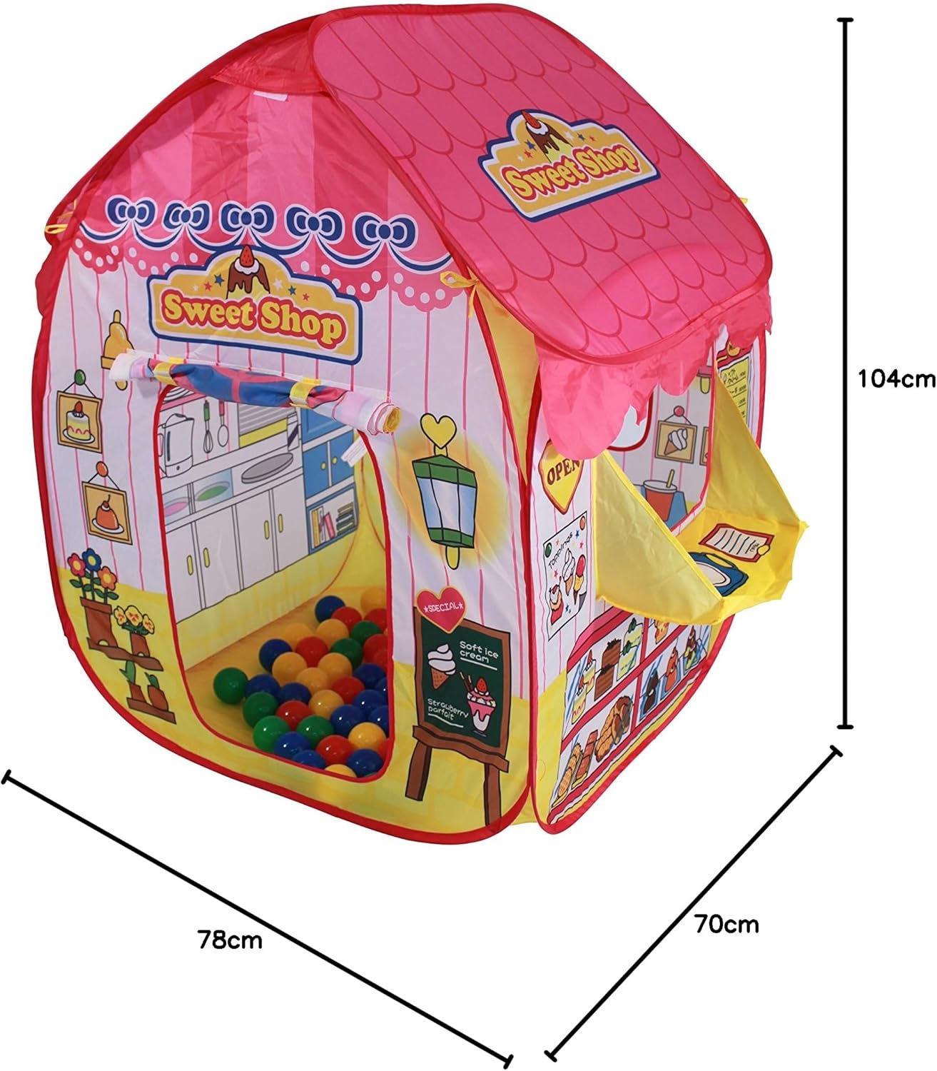 sweet tent Sweet Shop Play Tent with 100 Balls | Indoor Outdoor Play Tent