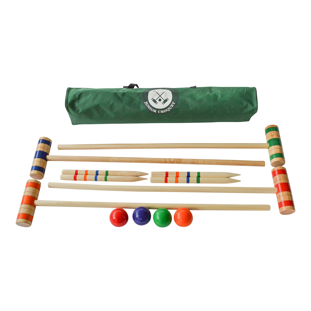 Children's Croquet Set - Mallets With Brass Rings