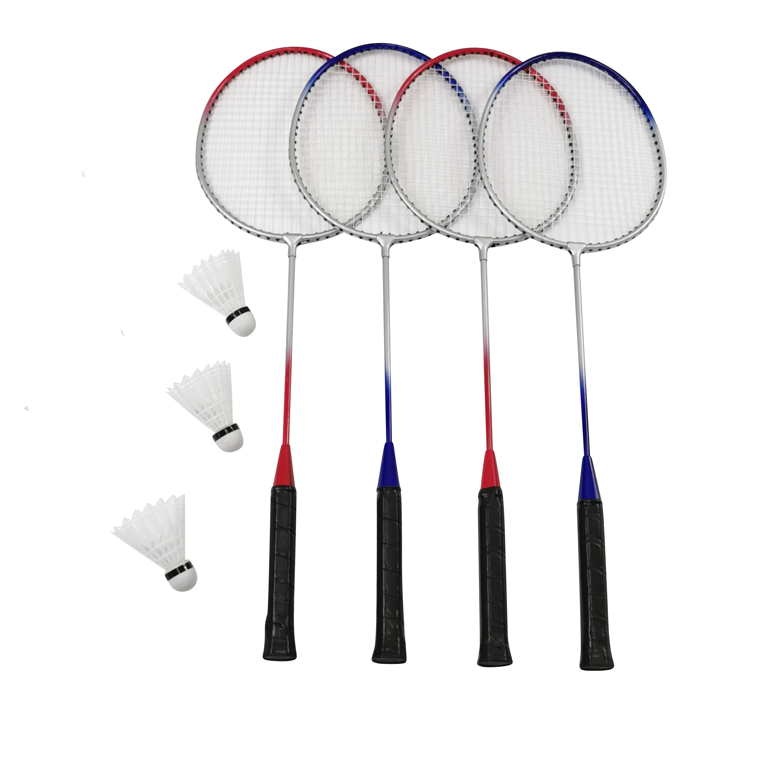 SportVida Badminton Set 2-4 Spieler - 4 Schläger + Netz + Tasche