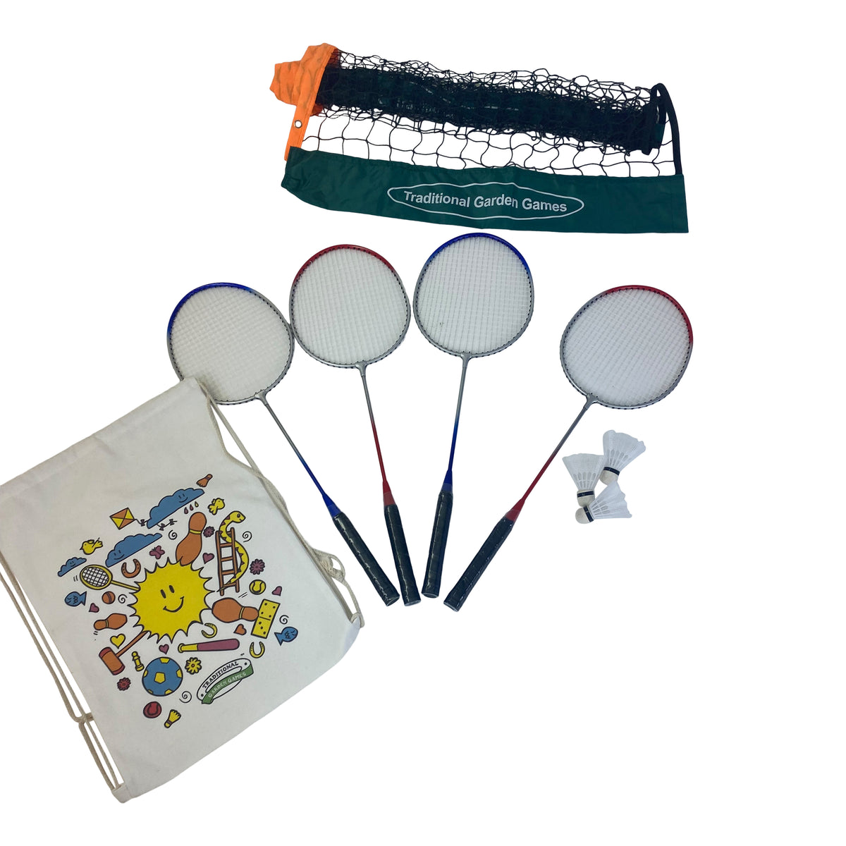 4 Player Badminton Set with 3m Net