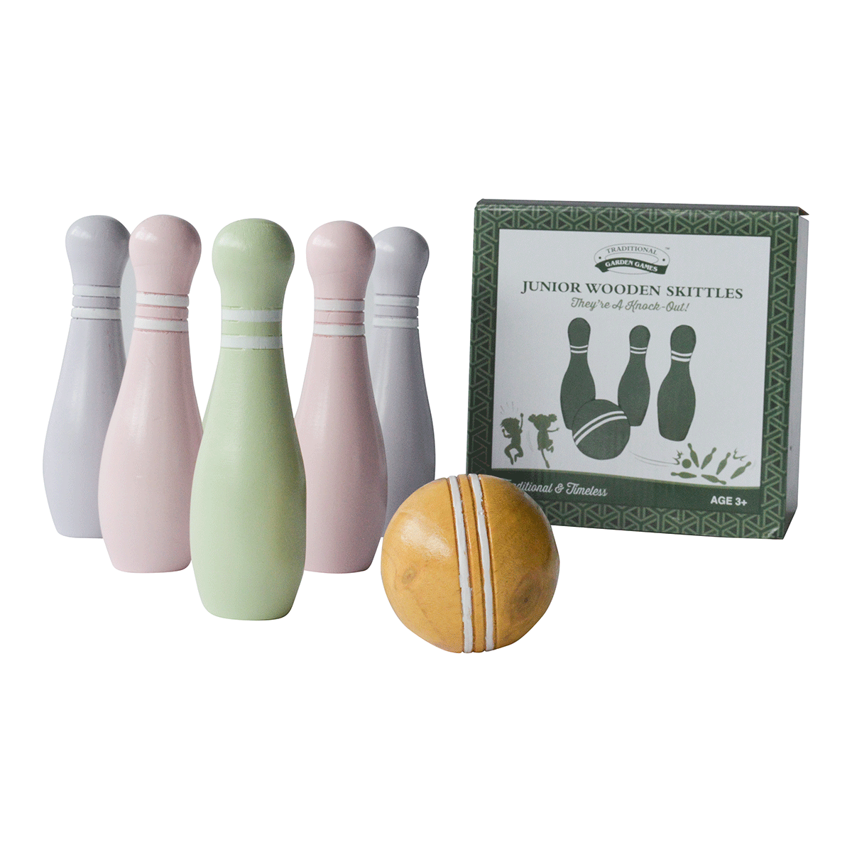 Childrens wooden online skittles set